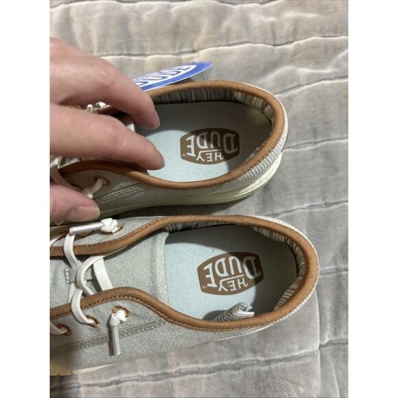 Hey Dude Slip On Preppy Sneakers Cody Coastline Oatmeal Chai Gray Brown 3 Y Boys - Picture 6 of 13